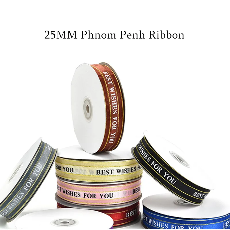 25MM 50 Yards A Roll Flowers Bouquet Packaging Mterials Ribbon Diy Material Decorative Bow Double-Sided Letters Gift Cake Ribbon
25MM 50 Yards A Roll Flowers Bouquet Packaging Mterials Ribbon Diy Material Decorative Bow Double-Sided Letters Gift Cake Ribbon