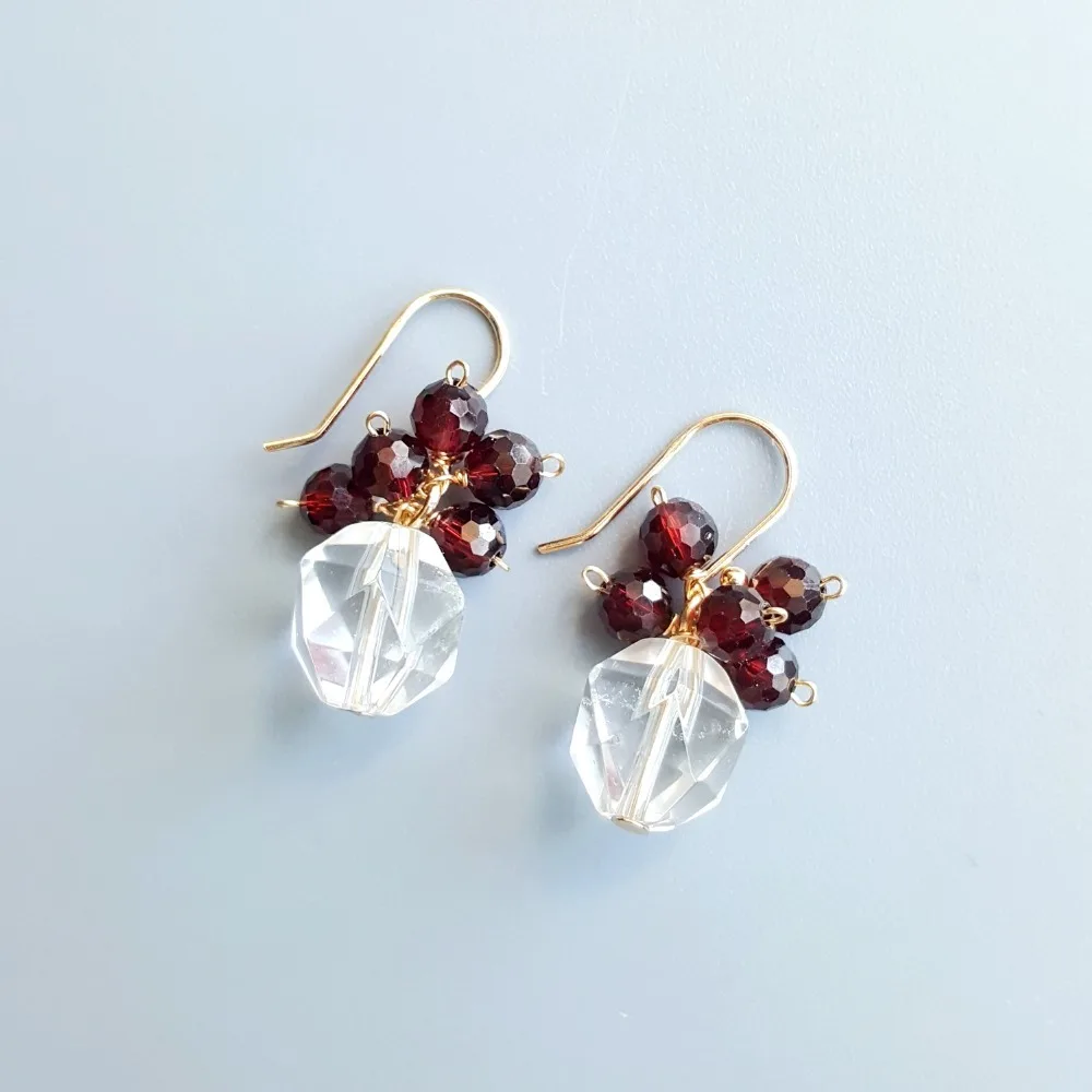 Lii Ji Genuine Clear Quartzs Garnet Beads Earrings 925 Sterling Silver Handmade Drop Earrings Delicate Jewelry For Women Gift
Lii Ji Genuine Clear Quartzs Garnet Beads Earrings 925 Sterling Silver Handmade Drop Earrings Delicate Jewelry For Women Gift