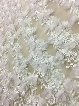 Hot sell Fashion designs High Quality white 3D French Lace Fabric African Tulle Lace Fabric with beads For Wedding 
Hot sell Fashion designs High Quality white 3D French Lace Fabric African Tulle Lace Fabric with beads For Wedding