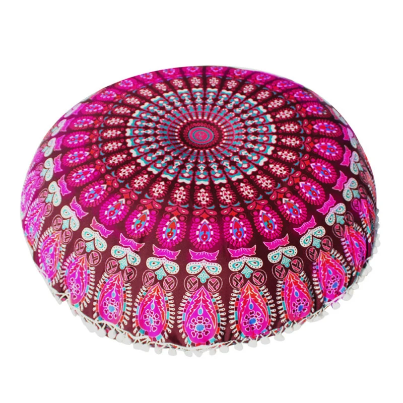 Floor Pillow Cover - Square Pink - Mandala Life ART