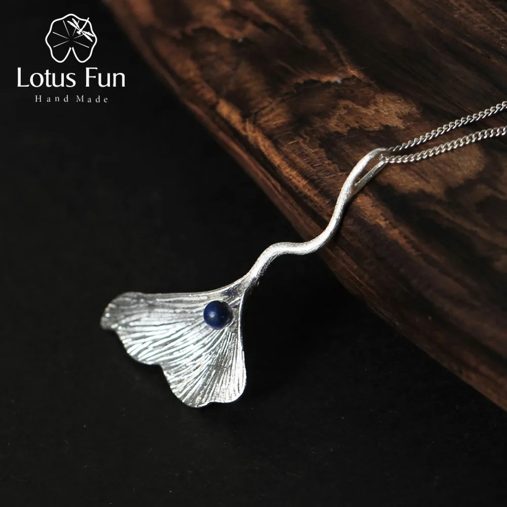 Lotus Fun Real 925 Sterling Silver Natural Lapis Handmade Fine Jewelry Ginkgo Leaf Pendant without Chain Acessorios for Women
Lotus Fun Real 925 Sterling Silver Natural Lapis Handmade Fine Jewelry Ginkgo Leaf Pendant without Chain Acessorios for Women