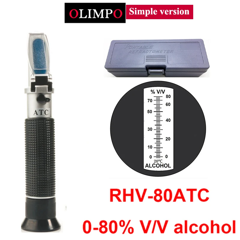 simple version Refractometer Alcohol Alcoholometer meter 0~80%V/V ATC Handheld Tool Hydrometer concentration spirits tester wine
simple version Refractometer Alcohol Alcoholometer meter 0~80%V/V ATC Handheld Tool Hydrometer concentration spirits tester wine