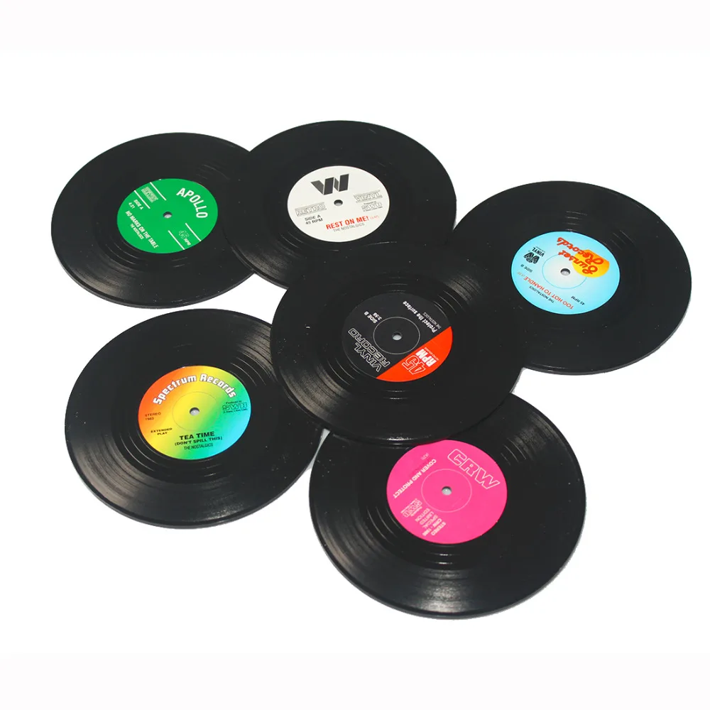New 6 Pcs Home Table Cup Mat Creative Coffee Drink Placemat for table Spinning Retro Vinyl CD Record Drinks Coasters Fashion
New 6 Pcs Home Table Cup Mat Creative Coffee Drink Placemat for table Spinning Retro Vinyl CD Record Drinks Coasters Fashion