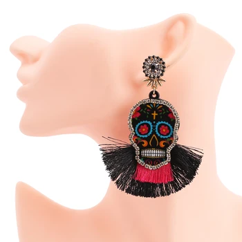 2020 New Fashion Earrings Dangle Tassel Earrings For Women Multicolored Skull Pendant Fringed Drop Earrings Wedding Party Gifts
2020 New Fashion Earrings Dangle Tassel Earrings For Women Multicolored Skull Pendant Fringed Drop Earrings Wedding Party Gifts