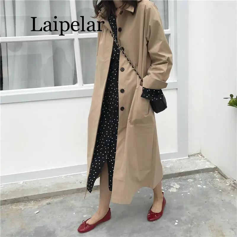 Laipelar Women Autumn Long Sleeve Double Breasted Long Trench Coat Female Pocket Straight Shirt Windbreaker Femme Overcoat
Laipelar Women Autumn Long Sleeve Double Breasted Long Trench Coat Female Pocket Straight Shirt Windbreaker Femme Overcoat