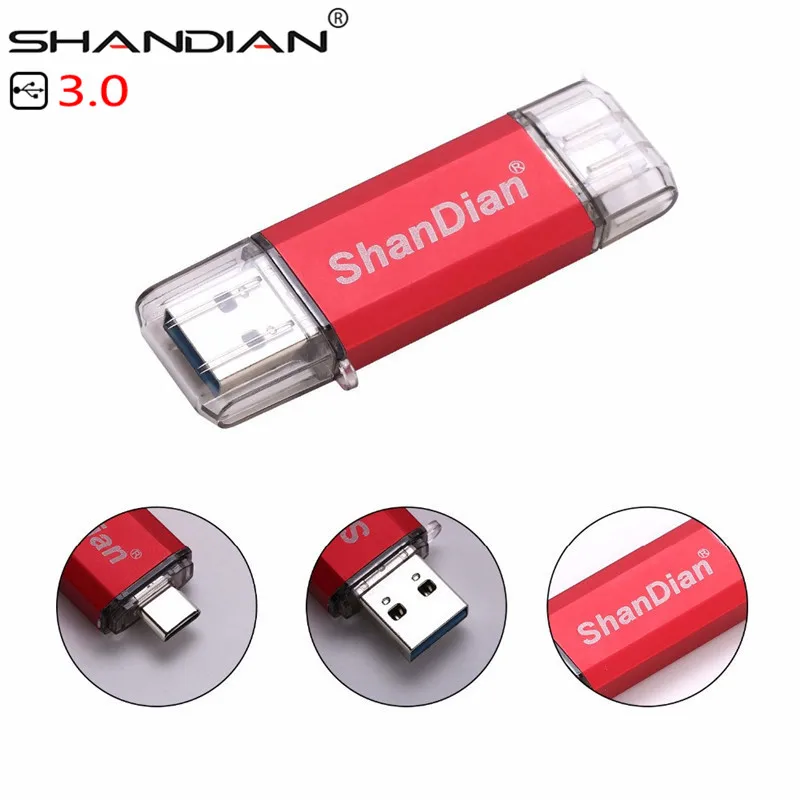 SHANDIAN USB 3.0 Type-C 3.1 OTG Pendrive 4GB~64GB Metal USB Flash Drive High Speed Pendrive USB for smart Phones USB Stick
SHANDIAN USB 3.0 Type-C 3.1 OTG Pendrive 4GB~64GB Metal USB Flash Drive High Speed Pendrive USB for smart Phones USB Stick