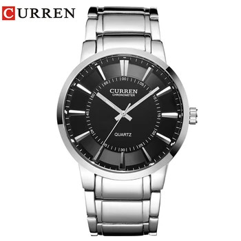 

curren famous watches quart watch design sport steel clock top quality military men male luxury Metal watchband 8001B