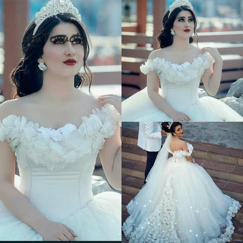 Luxury Arabic Wedding Dresses In Dubai Off The Shoulder Ball Gown Puffy Tulle Flowers Bridal Reception Dress Vestido de noiva
Luxury Arabic Wedding Dresses In Dubai Off The Shoulder Ball Gown Puffy Tulle Flowers Bridal Reception Dress Vestido de noiva