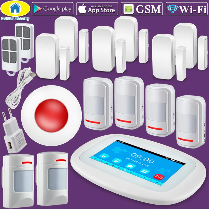 Upgraded K52 Touch-Screen 4.3 Inch TFT Color Display WIFI GSM Alarm System Home Alarm Security Wireless Pet Immune Detector DIY
Upgraded K52 Touch-Screen 4.3 Inch TFT Color Display WIFI GSM Alarm System Home Alarm Security Wireless Pet Immune Detector DIY