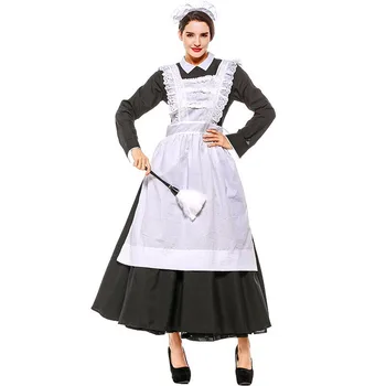 French Maid Costume Adult Women Black White Long Gown Arpon Dress Female Victorian Housekeeper Cosplay Outfit For Ladies XXXL
French Maid Costume Adult Women Black White Long Gown Arpon Dress Female Victorian Housekeeper Cosplay Outfit For Ladies XXXL