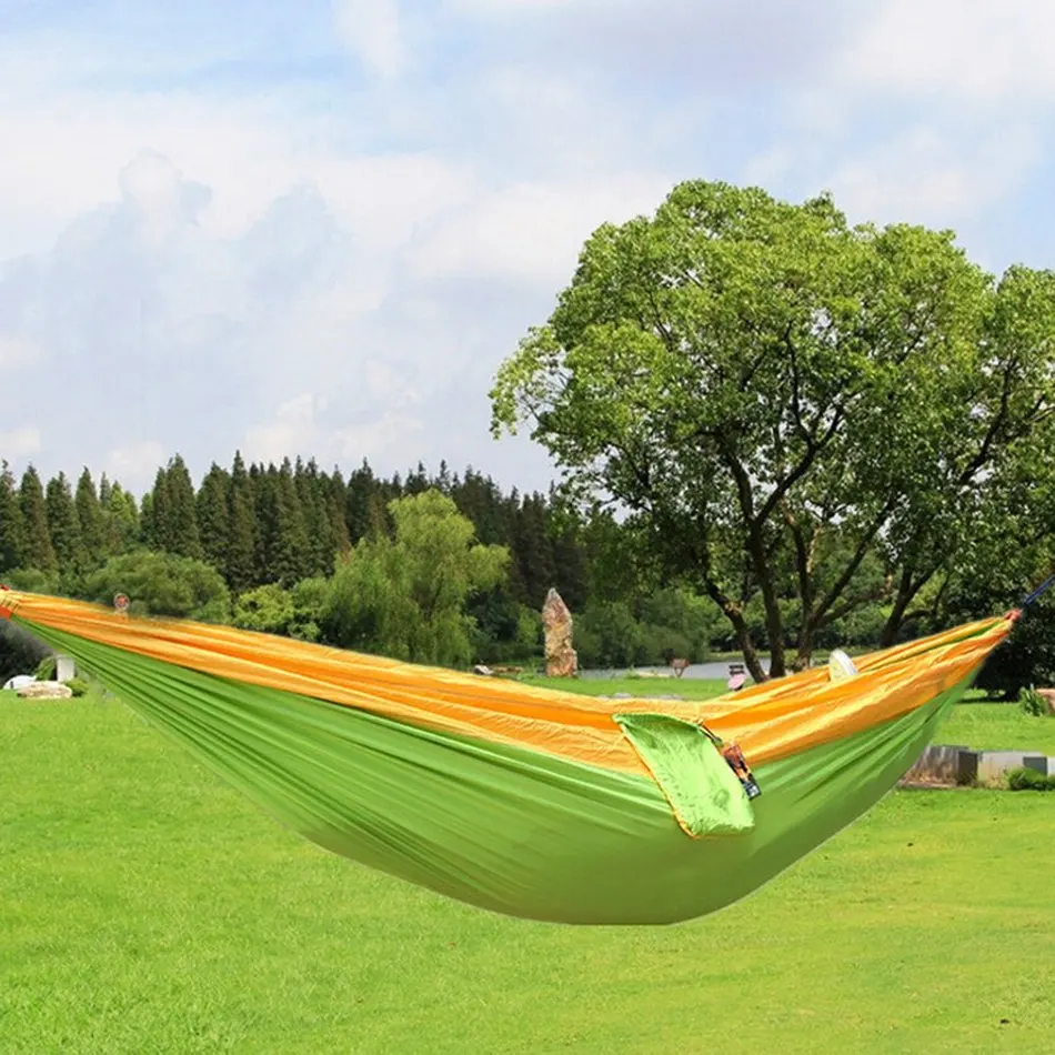Portable Hammock 1-2 Person Assorted Color Parachute Nylon Fabric Camping Hammock Bed Outdoor Seating Hammock Hiking Tool
Portable Hammock 1-2 Person Assorted Color Parachute Nylon Fabric Camping Hammock Bed Outdoor Seating Hammock Hiking Tool