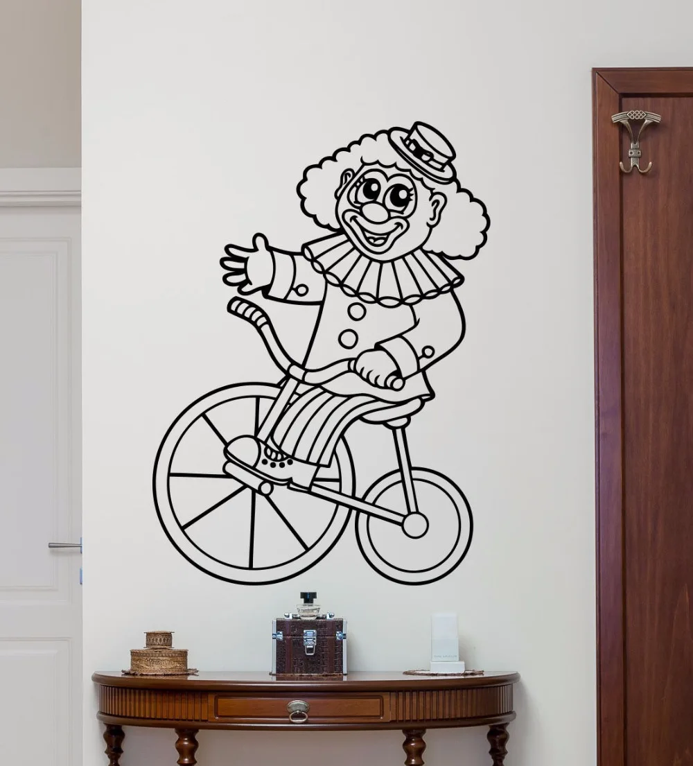 Circus Clown Bike Kids Room Decoration Cartoon Style Wall Sticker Baby Home Decor Vinyl Art Design Removable Decals Decor W86
Circus Clown Bike Kids Room Decoration Cartoon Style Wall Sticker Baby Home Decor Vinyl Art Design Removable Decals Decor W86