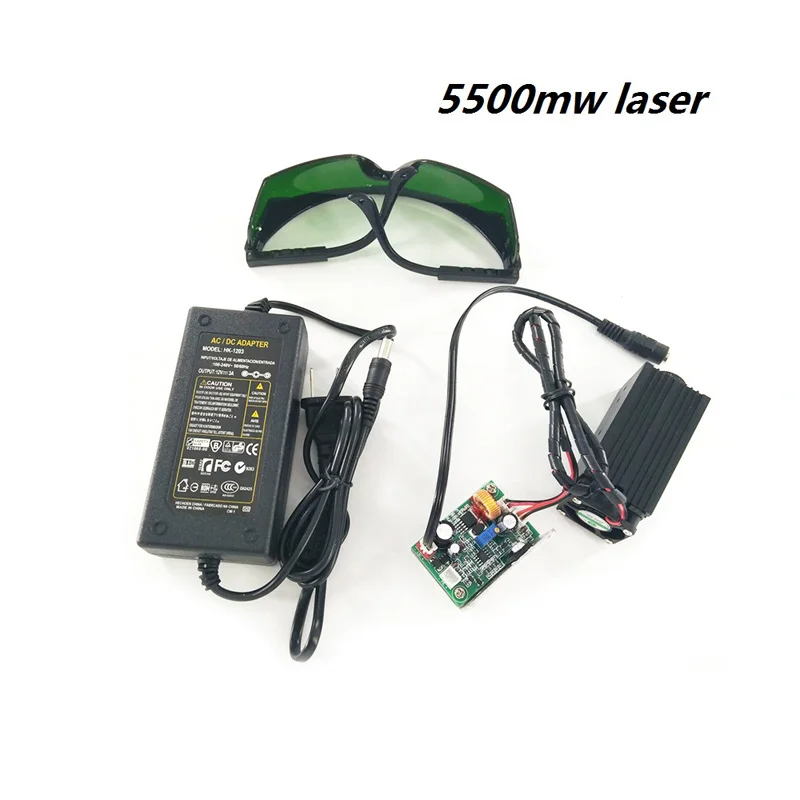 

450nm 5500 mW 12V TTL high power focusing adjustable blue laser module DIY laser engraving machine accessories laser head