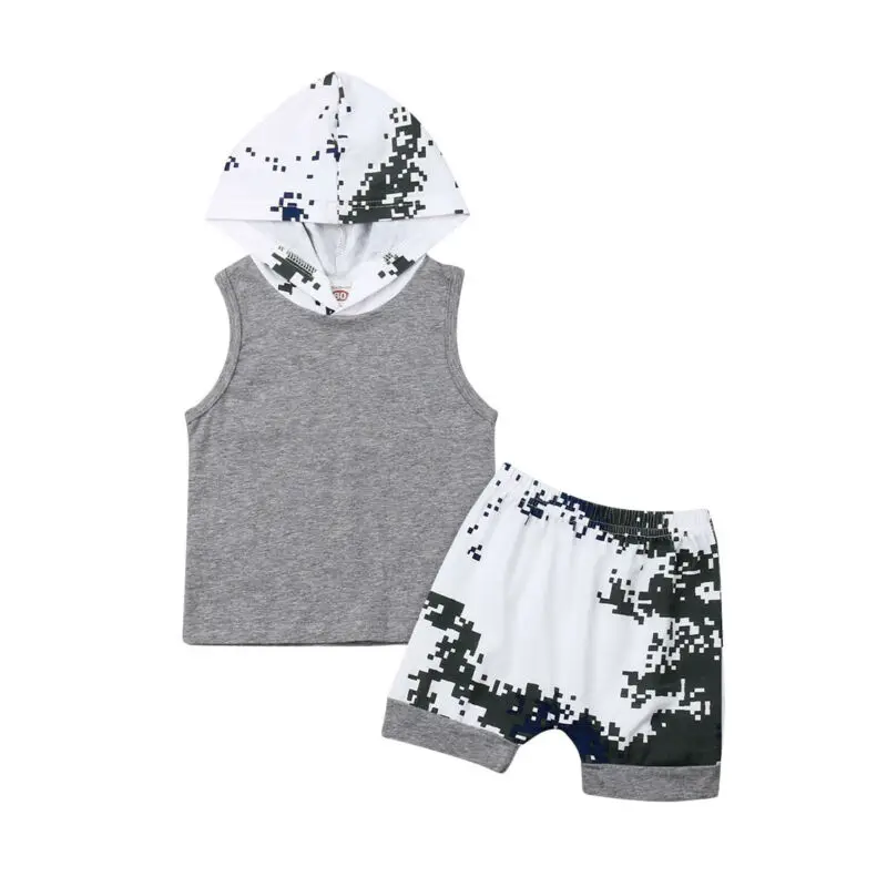 Toddler Boy Clothes 2pcs Summer Newborn Baby Boy Clothes Sleeveless Hooded Tops+Camo Shorts Outfits Set
Toddler Boy Clothes 2pcs Summer Newborn Baby Boy Clothes Sleeveless Hooded Tops+Camo Shorts Outfits Set