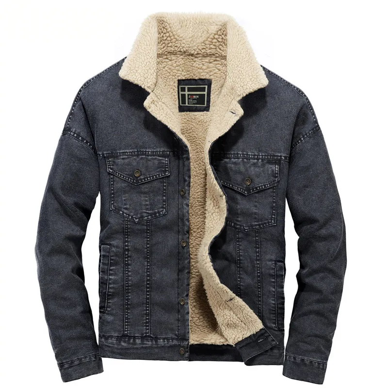 Fleece lined denim jacket mens Clearance