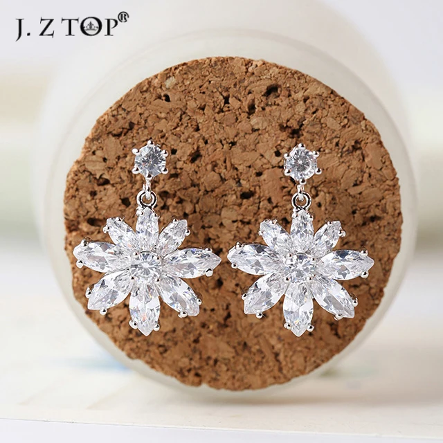 JZTOP Brand Mosaic Zircon Flowers Stud Earrings Exquisite Crystal Snowflake Hypoallergenic Earrings For Women
JZTOP Brand Mosaic Zircon Flowers Stud Earrings Exquisite Crystal Snowflake Hypoallergenic Earrings For Women
