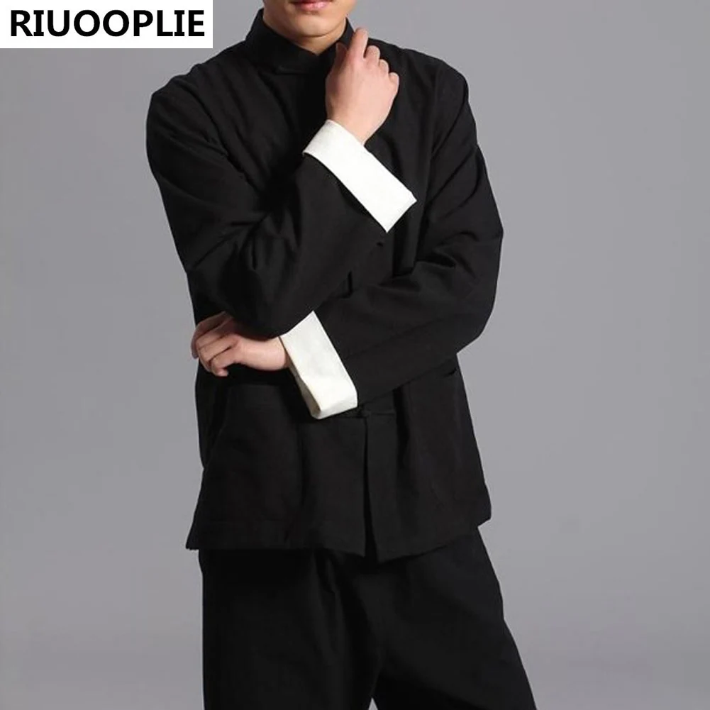 RIUOOPLIE Long Sleeve Two Sided Traditional Chinese Clothes Tang Suit Top Men Kung Fu
RIUOOPLIE Long Sleeve Two Sided Traditional Chinese Clothes Tang Suit Top Men Kung Fu