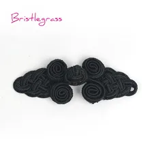 BRISTLEGRASS 5 Par Artesanais Botão Nó Chinês Preto Fita Prendedor Fechamento Sapo Traje Cheongsam Tang Terno DIY Ofício de Costura(China)
