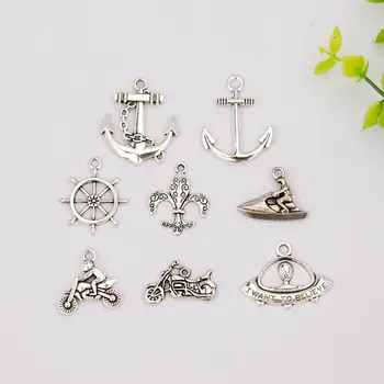 Hot Sell 100Pcs Retro Silver Motorcycle&Anchors&Rudder&Motorboat Mix Charms Pendant Fashion Jewelry For Necklace&Bracelet F119
Hot Sell 100Pcs Retro Silver Motorcycle&Anchors&Rudder&Motorboat Mix Charms Pendant Fashion Jewelry For Necklace&Bracelet F119