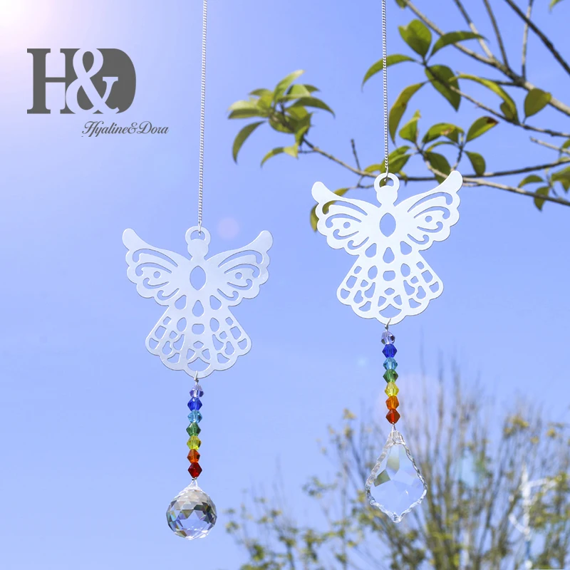 H&D Set of 2 Crystal Angel Suncatcher Hanging Crystal Prism Sun Catchers Pendant Healing Ornament Decor Gift For Home Decoration
H&D Set of 2 Crystal Angel Suncatcher Hanging Crystal Prism Sun Catchers Pendant Healing Ornament Decor Gift For Home Decoration
