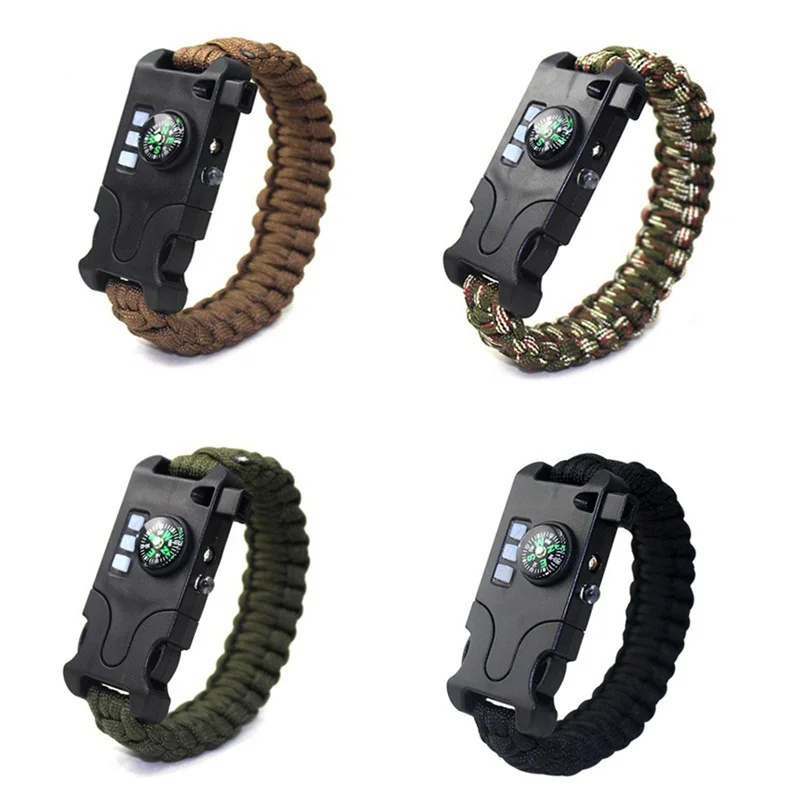 7 in 1 Outdoor Creative Multifunction Survival LaserFlashlightSOS Light Bracelet Hand-woven Infrared Bracelet (1)
