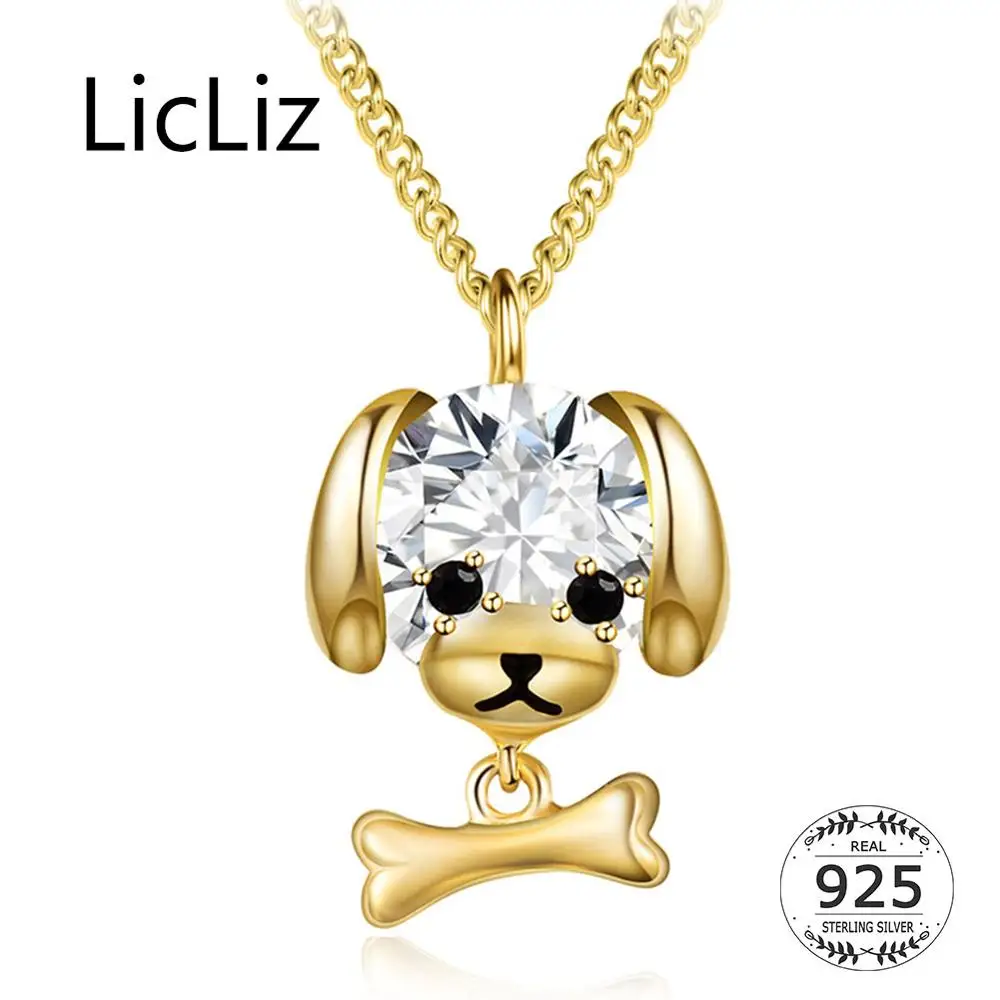 LicLiz 925 Sterling Silver Clear Zircon Diamond 18K Gold Dog Pendant Necklaces for Women Gold Link Chain Black CZ Jewelry LN0459
LicLiz 925 Sterling Silver Clear Zircon Diamond 18K Gold Dog Pendant Necklaces for Women Gold Link Chain Black CZ Jewelry LN0459