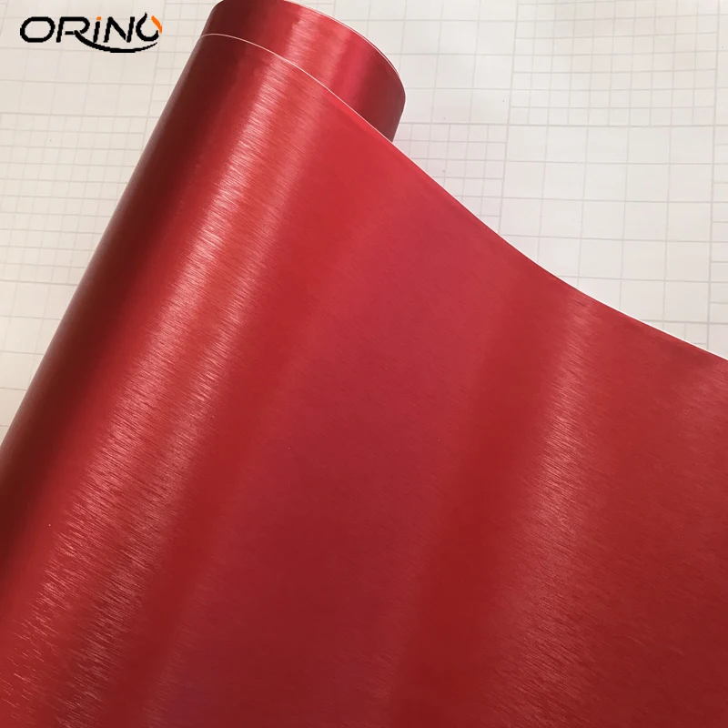 Red Brushed Metallic Vinyl Film-4