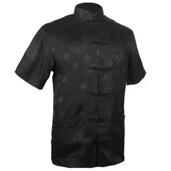 New Fashion Black Men's Satin Shirt Top Chinese Classic Kung Fu Clothing Short-Sleeve Vintage Tang Suit S M L XL XXL XXXL MS010
New Fashion Black Men's Satin Shirt Top Chinese Classic Kung Fu Clothing Short-Sleeve Vintage Tang Suit S M L XL XXL XXXL MS010