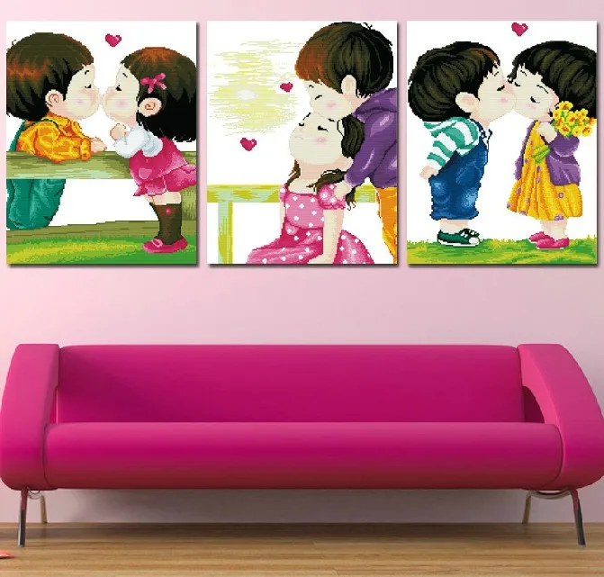 Happy couple cross stitch kit Chinese style 11ct cotton silk thread canvas embroidery DIY handmade needlework my | Дом и сад