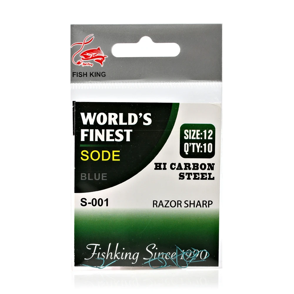 FISH KING Brand 10PCS/Bag Razor Sharp High Carbon Steel SODE Fishing Hook Flatted Carp Hooks For Fishing Peche Pesca Tackle
FISH KING Brand 10PCS/Bag Razor Sharp High Carbon Steel SODE Fishing Hook Flatted Carp Hooks For Fishing Peche Pesca Tackle