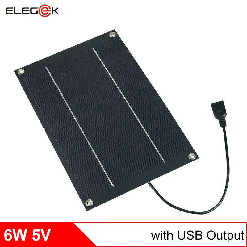ELEGEEK 6W 6V Solar Panel Battery Charger for 3.7V Battery / Power Bank Semi Flexible Monocrystalline Solar Panel Charger
ELEGEEK 6W 6V Solar Panel Battery Charger for 3.7V Battery / Power Bank Semi Flexible Monocrystalline Solar Panel Charger