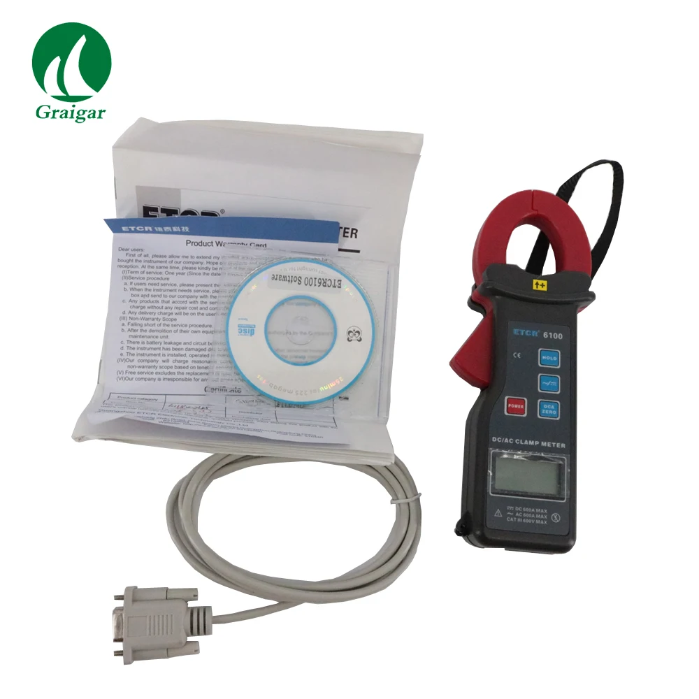 ETCR6100 AC/DC Clamp Meter Process Type Clamp CT, noncontact mode Frequency 50Hz, 60Hz Automatic identification
ETCR6100 AC/DC Clamp Meter Process Type Clamp CT, noncontact mode Frequency 50Hz, 60Hz Automatic identification