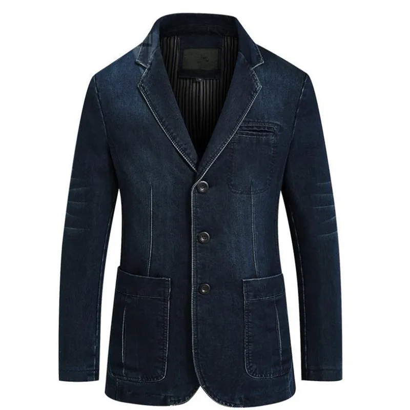 New Spring and Autumn Men's Denim Jacket Business Casual Cotton Jacket Suit Slim Solid Color Large Size coat
New Spring and Autumn Men's Denim Jacket Business Casual Cotton Jacket Suit Slim Solid Color Large Size coat