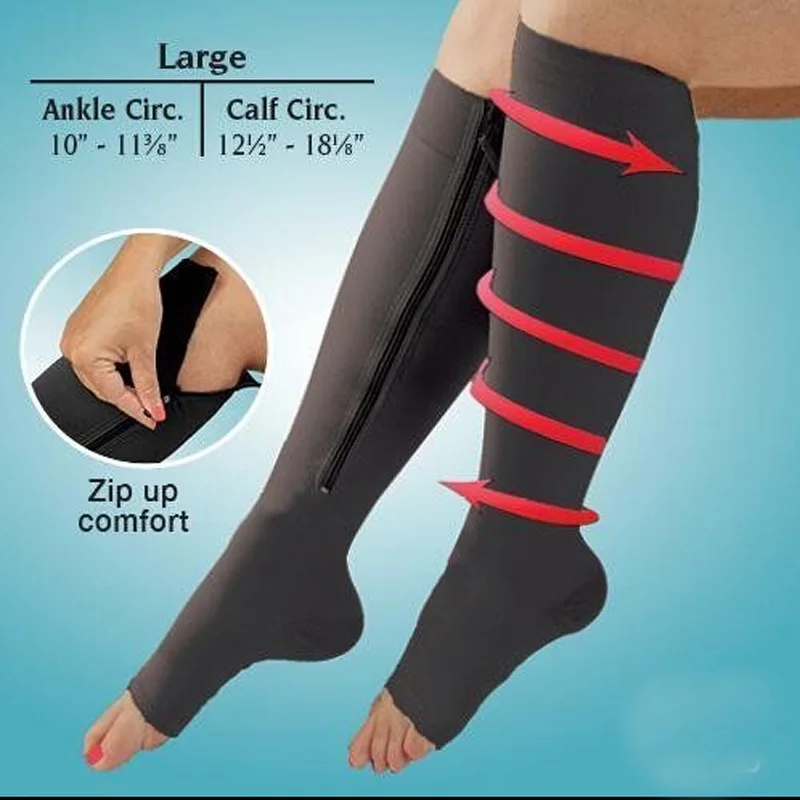 KNEE COMPRESSION SUPPORT BAMBOO /& MAGNET THERAPY ZIPPERED ADULT SIZE 2 LOT