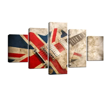 5 Pieces Modular Canvas Painting Wall Art Framework HD Prints 5 Pieces Guitar With uk Flag Pictures Retro Abstract Poster Decor
5 Pieces Modular Canvas Painting Wall Art Framework HD Prints 5 Pieces Guitar With uk Flag Pictures Retro Abstract Poster Decor
