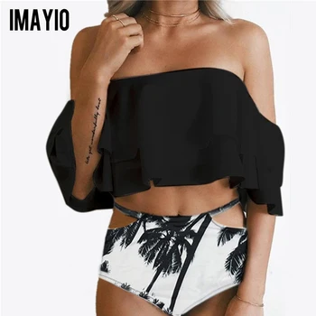 Imayio women bikini set off shoulder ruffle swimsuit print high waist swimwear 8 colours S-2XL beach wear for summer vacation
Imayio women bikini set off shoulder ruffle swimsuit print high waist swimwear 8 colours S-2XL beach wear for summer vacation