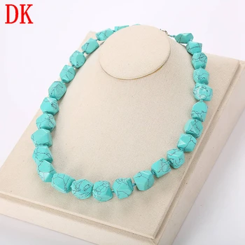 

Natural Irregular Green Turquoise Reiki Agate Opal Stone Power Necklace Fashion Stone Stone Crystal Pendant Necklace For Women