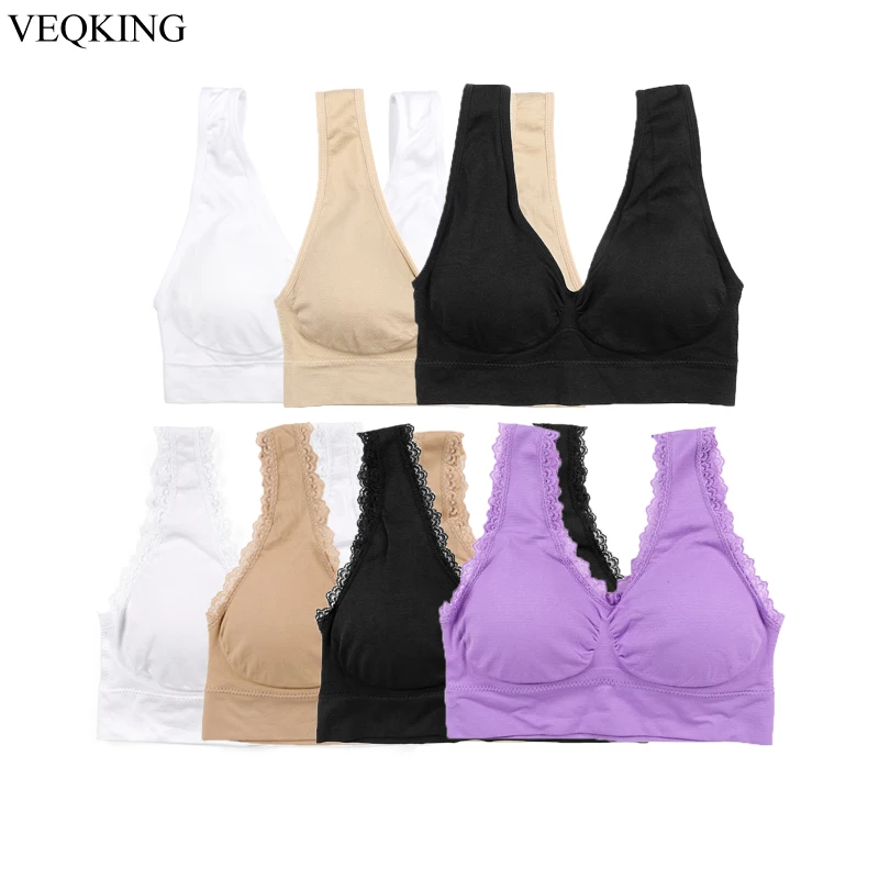 VEQKING Lace Solid Sports Bra,Plus Size 2XL 3XL U Back Seamless Sports Bra Top,Women Padded Wirefree Breathable Sleep Yoga Bra
VEQKING Lace Solid Sports Bra,Plus Size 2XL 3XL U Back Seamless Sports Bra Top,Women Padded Wirefree Breathable Sleep Yoga Bra