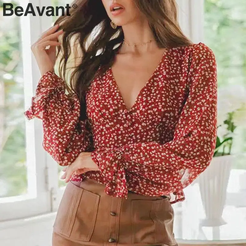 BeAvant Boho printed women blouse shirt Vintage ruffled v neck summer peplum top Casual high waist chiffon female tops shirts
BeAvant Boho printed women blouse shirt Vintage ruffled v neck summer peplum top Casual high waist chiffon female tops shirts