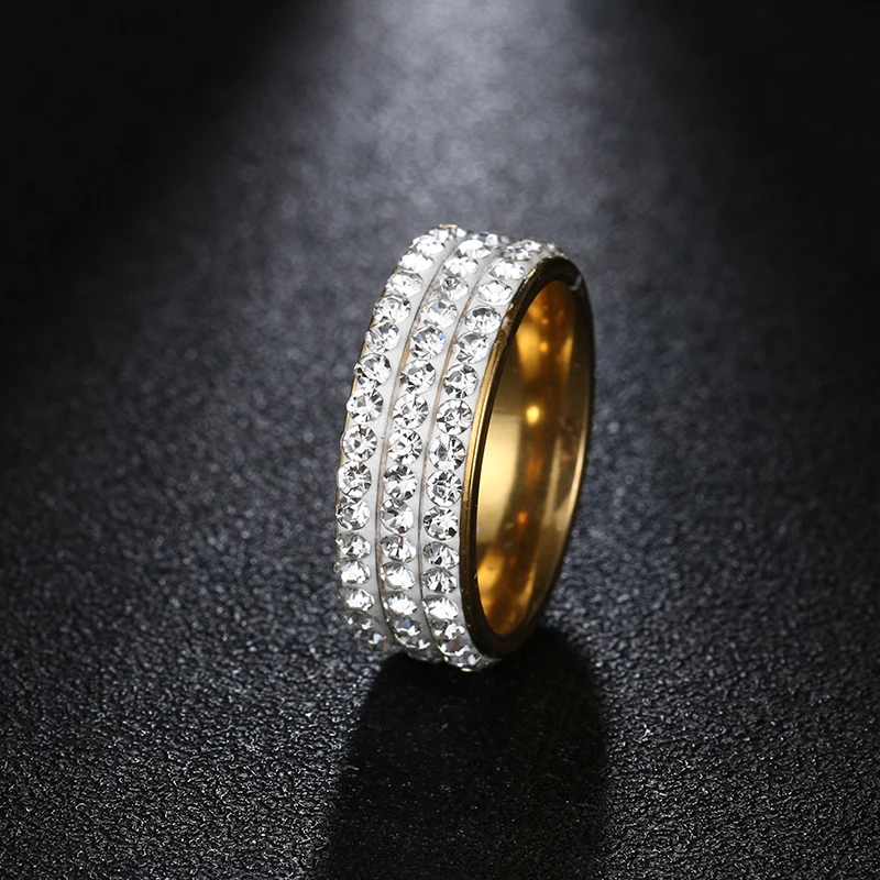 DOTIFI 316L Stainless Steel Rings For Women 3 Row Clay Zircon Engagement Wedding Ring Jewelry
DOTIFI 316L Stainless Steel Rings For Women 3 Row Clay Zircon Engagement Wedding Ring Jewelry