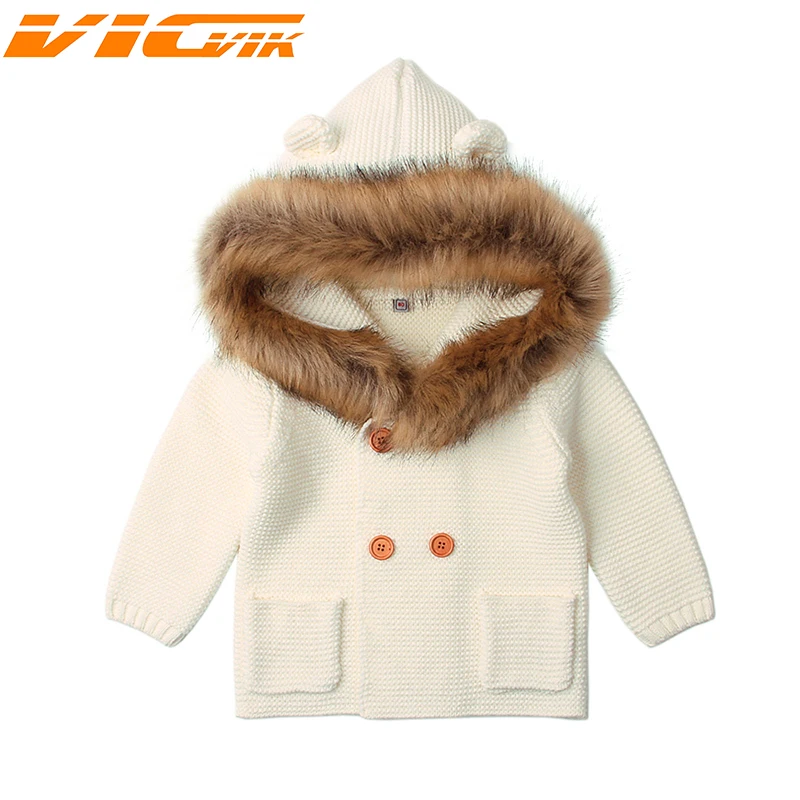 2019 New Infant Boys Girl Knitted Cardigan Fall Outwear Children Knitwear Baby Sweater Fur Hood Detachable Winter Warm Clothes
2019 New Infant Boys Girl Knitted Cardigan Fall Outwear Children Knitwear Baby Sweater Fur Hood Detachable Winter Warm Clothes