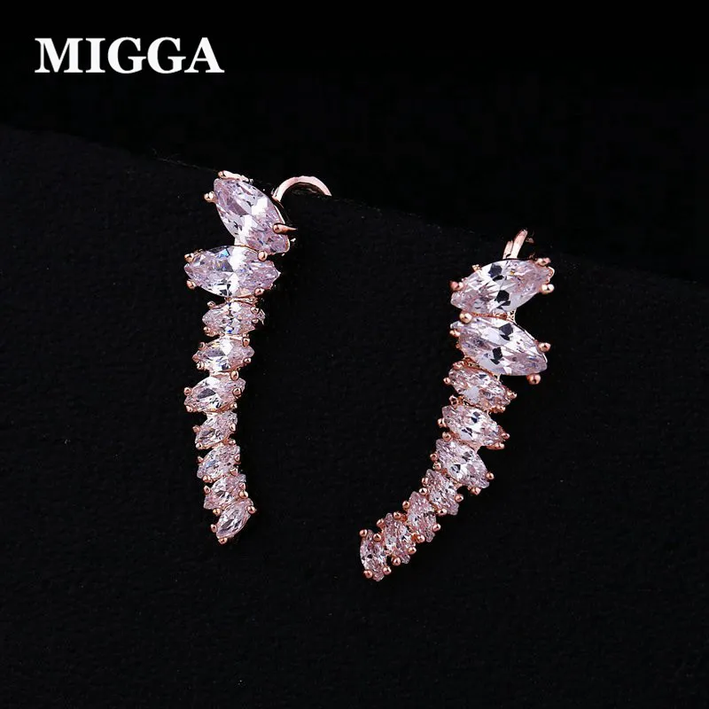 MIGGA Chic Mariquesa Cubic Zirconia Crystal Earrings Ear Hook Screw Back Rose Gold Color Stud Earrings
MIGGA Chic Mariquesa Cubic Zirconia Crystal Earrings Ear Hook Screw Back Rose Gold Color Stud Earrings