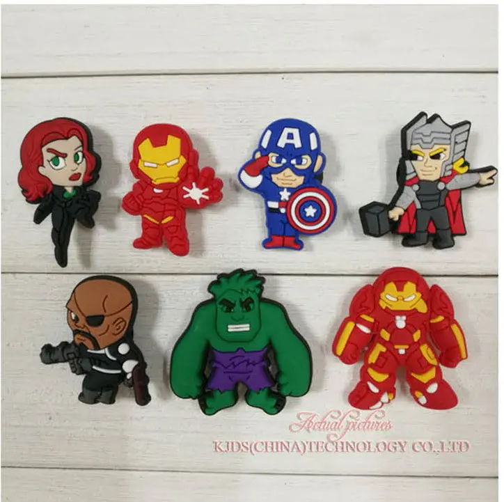 MIX STYLES 7PCS Avengers Super heros PVC shoe charms shoe accessories shoe buckle for wristbands croc kids favor Gift
MIX STYLES 7PCS Avengers Super heros PVC shoe charms shoe accessories shoe buckle for wristbands croc kids favor Gift