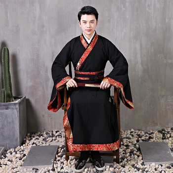 Chinese hanfu men cosplay costume ancient traditional male clothing oriental black long gown film TV stage wear
Chinese hanfu men cosplay costume ancient traditional male clothing oriental black long gown film TV stage wear