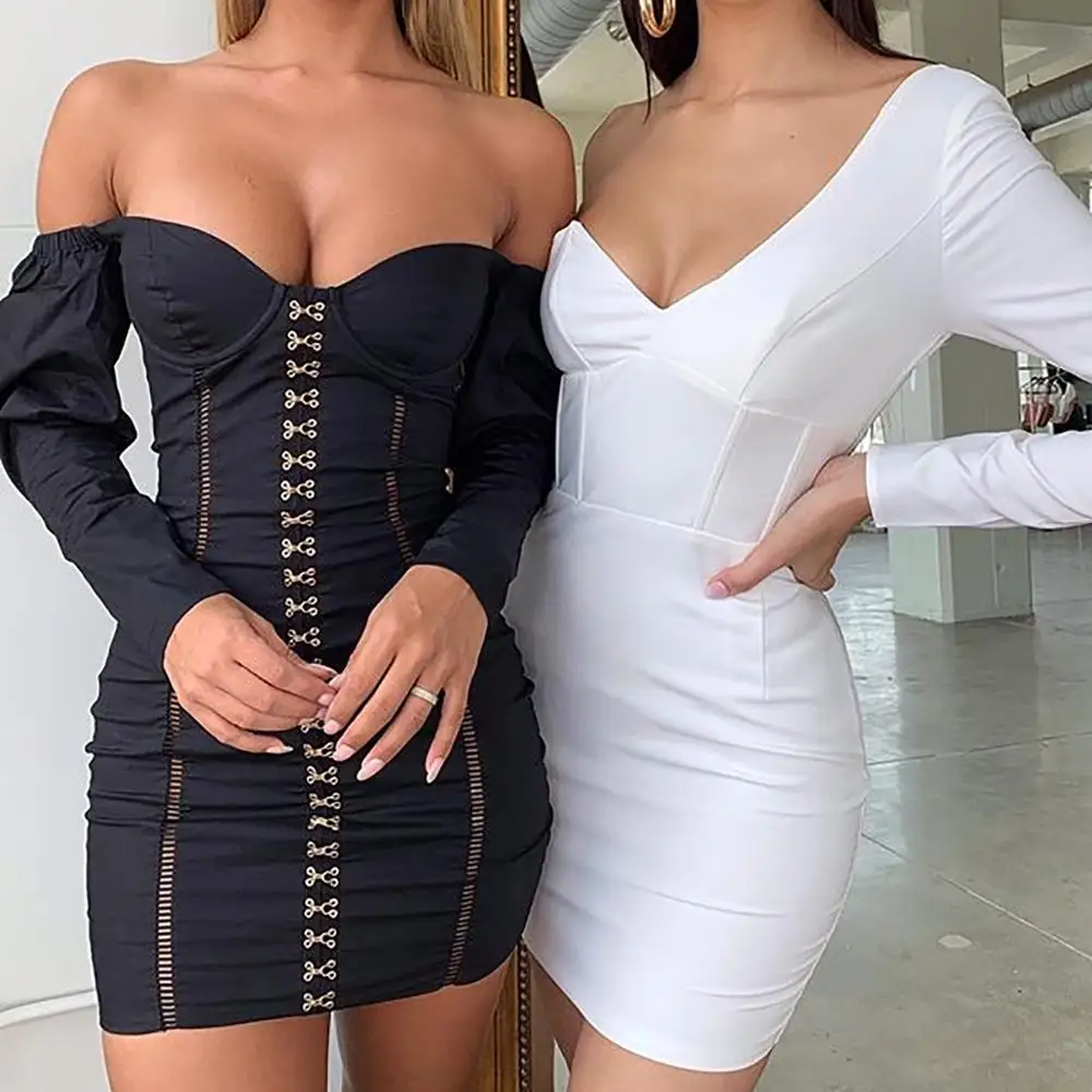 BKLD Long Sleeve Off Shoulder Women Elegant Party Vestidos 2019 Autumn Winter Female Hollow Out Sexy Backless Bodycon Mini Dress
BKLD Long Sleeve Off Shoulder Women Elegant Party Vestidos 2019 Autumn Winter Female Hollow Out Sexy Backless Bodycon Mini Dress