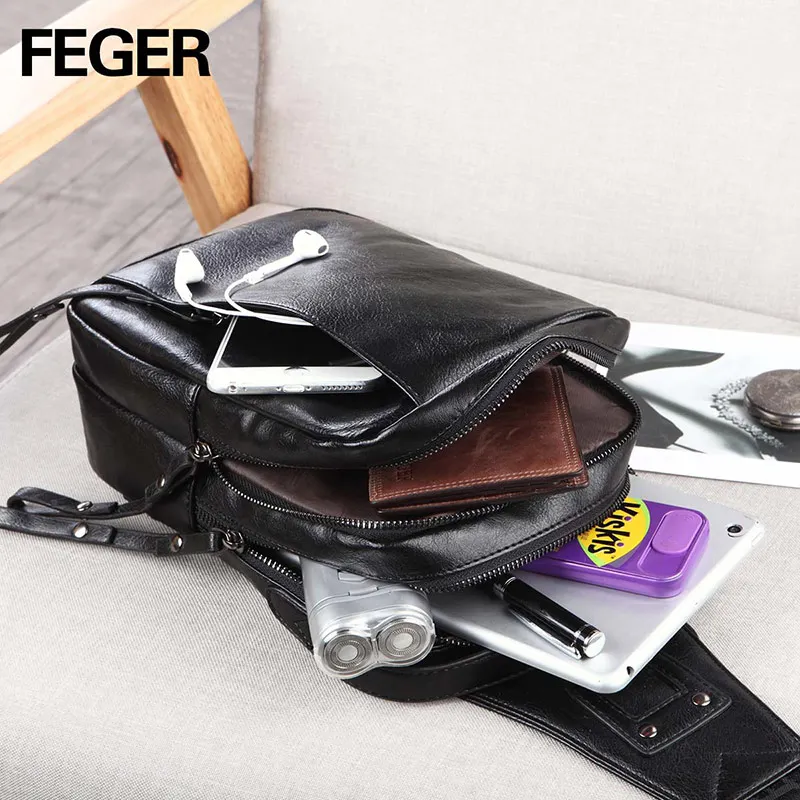 FEGER fashion mens mini PU sling bag outdoor travel sling pack casual chest bag big volume
FEGER fashion mens mini PU sling bag outdoor travel sling pack casual chest bag big volume