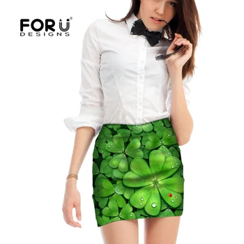 FORUDESIGNS High Quality Women Short Pencil Skirt Green Four Leaf Clover 3d printing Empire Woman Mini Skirts For Ladies Casual
FORUDESIGNS High Quality Women Short Pencil Skirt Green Four Leaf Clover 3d printing Empire Woman Mini Skirts For Ladies Casual