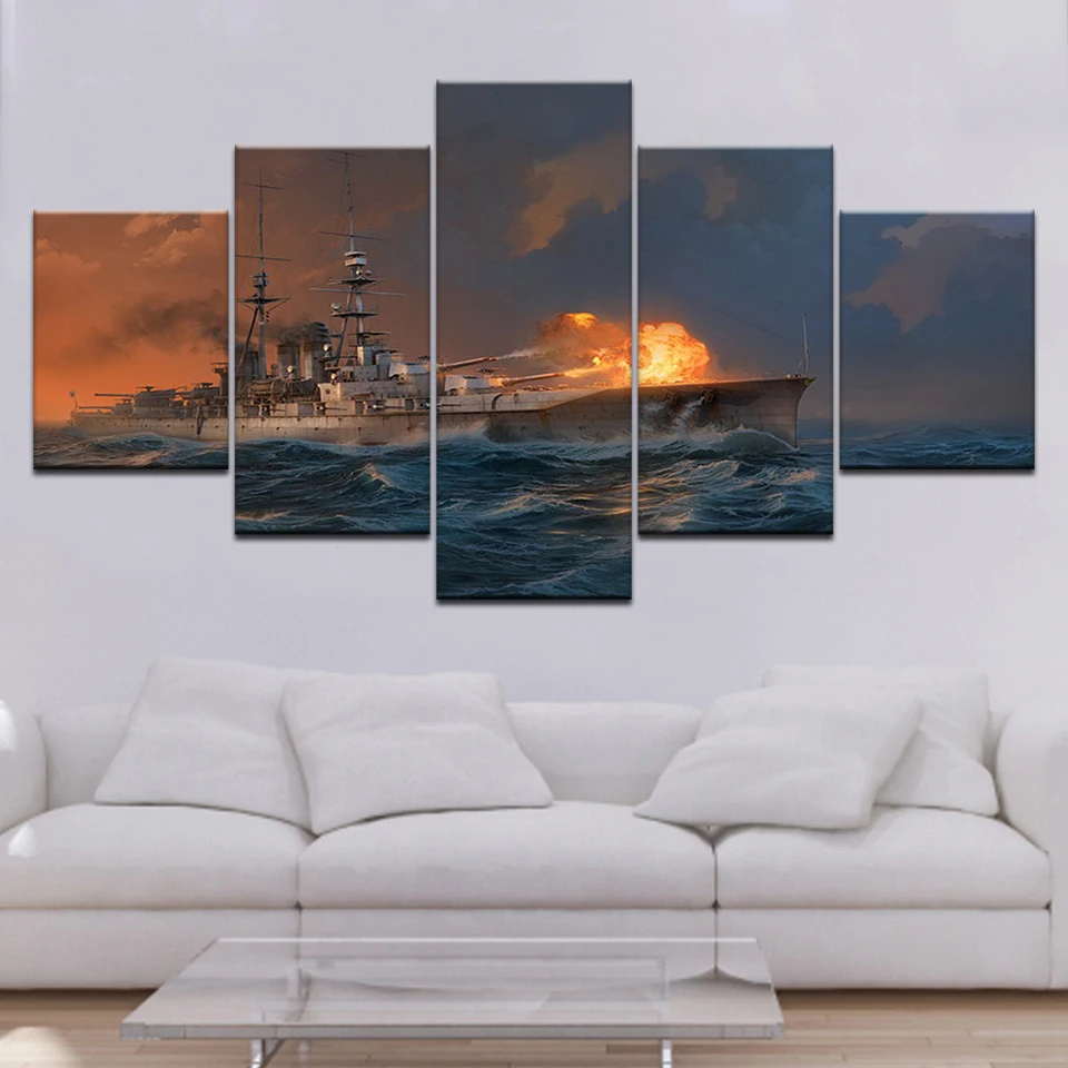 Canvas Pictures Wall Art HD Print Frame Poster Living Room Decor 5 Pieces World Of Warships War Gaming Landscape Painting
Canvas Pictures Wall Art HD Print Frame Poster Living Room Decor 5 Pieces World Of Warships War Gaming Landscape Painting