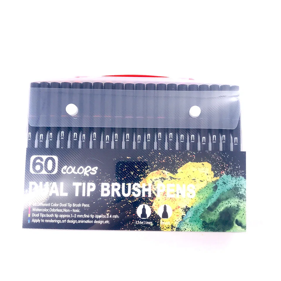 60 Colors Fineliner Brush Pen Set Water-based Ink Watercolor Marker Drawing Pens Coloring Dual Tip Markers Art Supplies Felt Tip
60 Colors Fineliner Brush Pen Set Water-based Ink Watercolor Marker Drawing Pens Coloring Dual Tip Markers Art Supplies Felt Tip