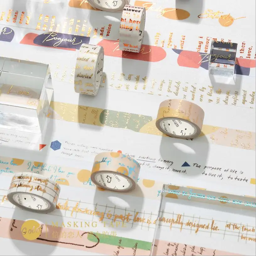15mm*5m English Notes Series Ancient bronze laser Gilding Decorative Washi Tape Adhesive Tape DIY Scrapbooking Sticker Label
15mm*5m English Notes Series Ancient bronze laser Gilding Decorative Washi Tape Adhesive Tape DIY Scrapbooking Sticker Label